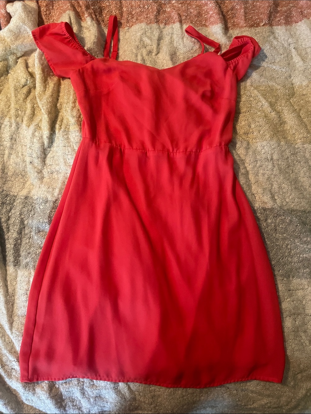 Express Red Off-Shoulder Mini Dress